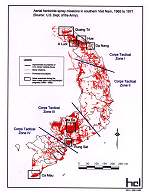 Map of spray missions in South Vietnam, 1965-71